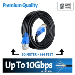 50 Meter Premium Quality Cat6 Outdoor Ethernet Cable - Black